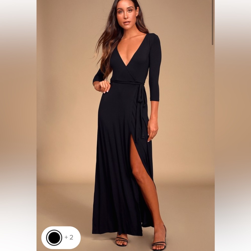 Lulus Blue wrap maxi dress size medium